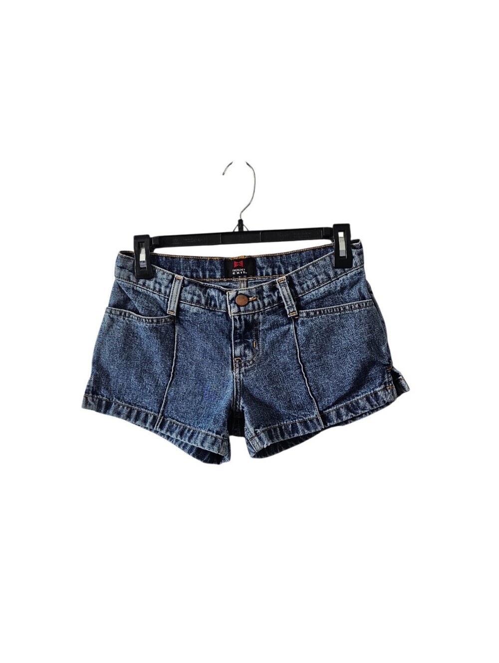 Emergency Exit Vintage 90s Y2K Distressed Low Rise Jean Short Size 5 Micro Mini